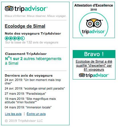 Ecolodge de Simal sur Tripadvisor